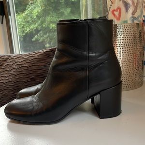 Vince black leather booties